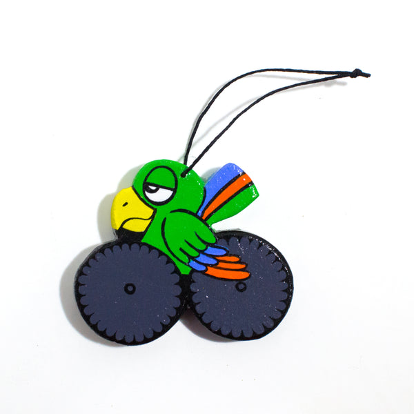 Hand Painted Parrot Monster Truck Ornament