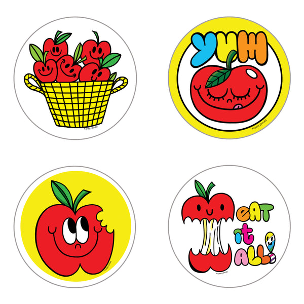 Scratch and Sniff Sticker Set of 16 - Apple