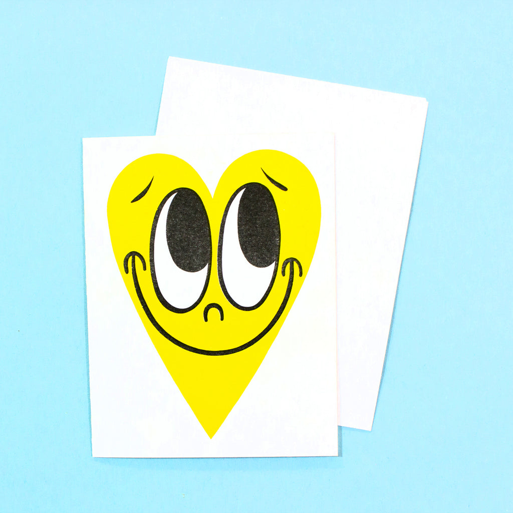 Happy Heart Card - Sunshine Yellow