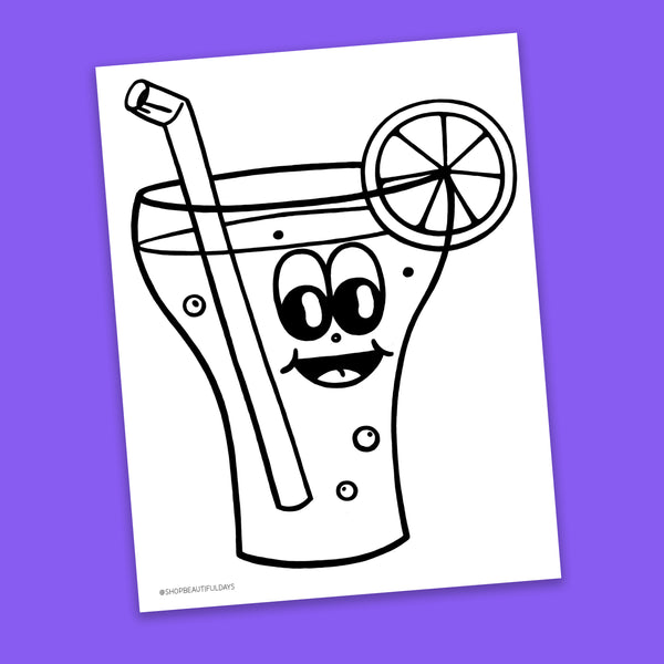 Fizzy Drink Coloring Page - Free Downloadable PDF