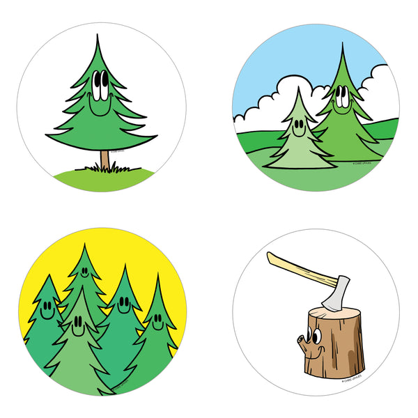 Scratch and Sniff Sticker Set of 16 - Pine