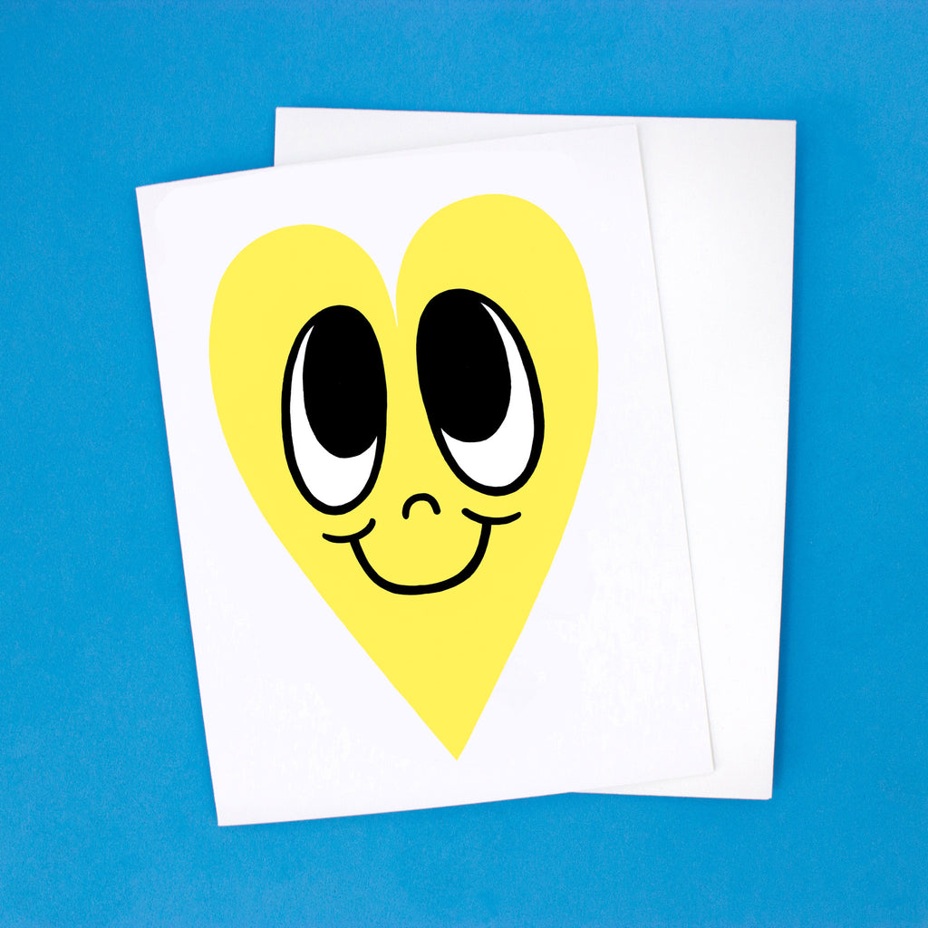Happy Heart Card - Yellow Heart