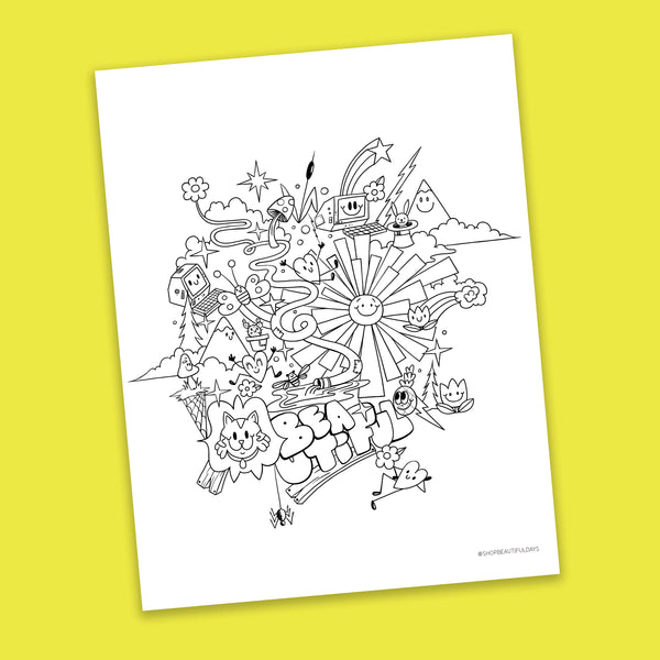 Wild Beautiful Coloring Page - Free Downloadable PDF