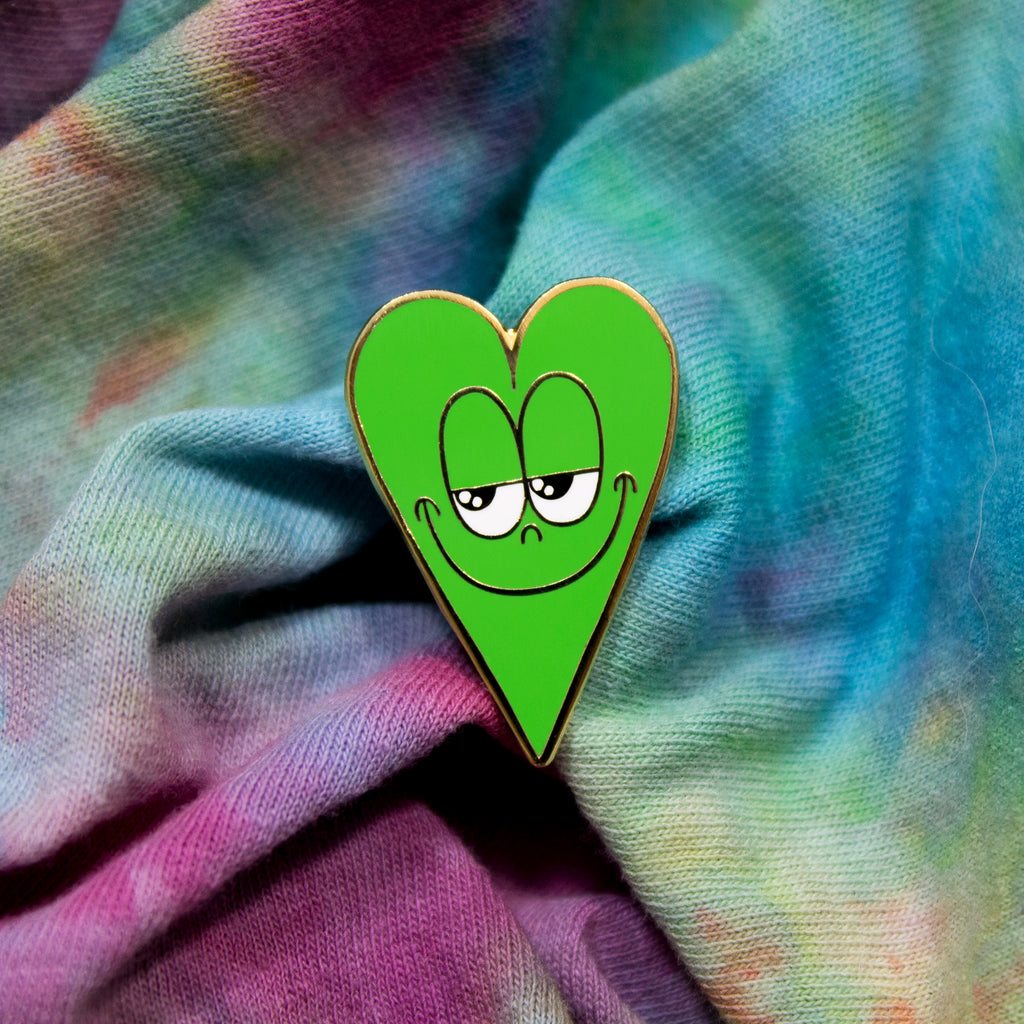 Emerald Green Heart Pin