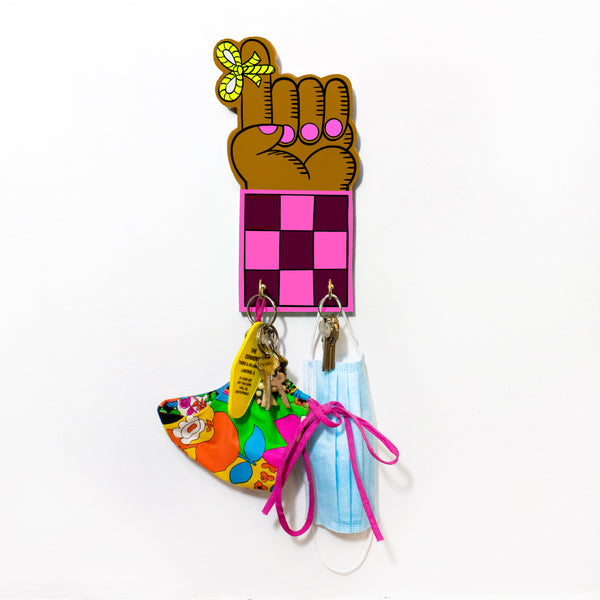 Forget Me Knot Key and Mask Hook: Hot Pink
