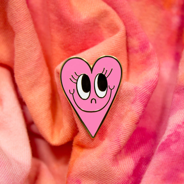 Bubble Gum Pink Heart Pin